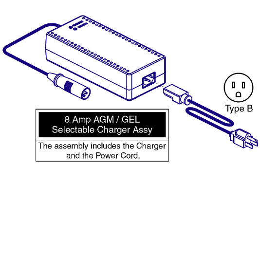 PRIDE MOBILITY 8AH CHARGER