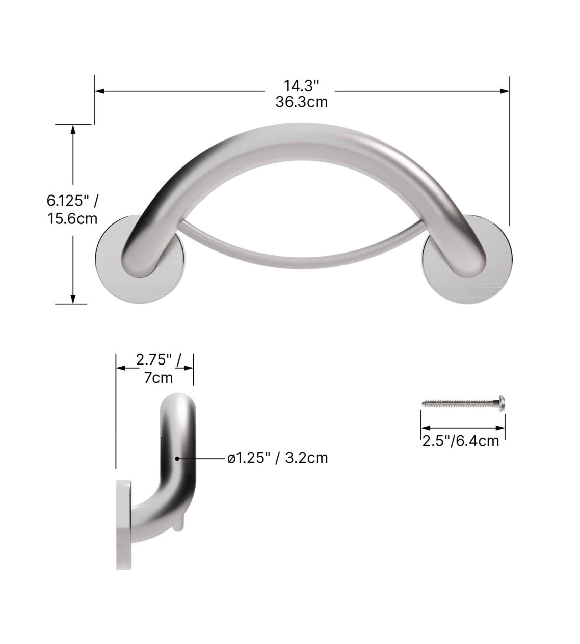 Healthcraft PLUS Towel Ring + Grab Bar