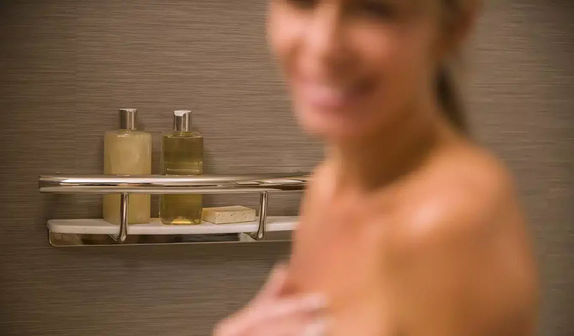 Healthcraft INVISIA Shampoo Shelf + Grab Bar