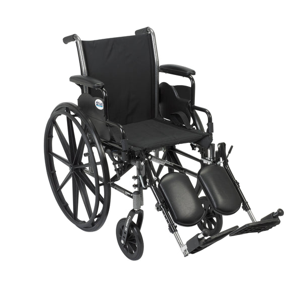 Cruiser III Light Weight Wheelchair with Flip Back Removable Arms, Desk Arms, Elevating Leg Rests, 18