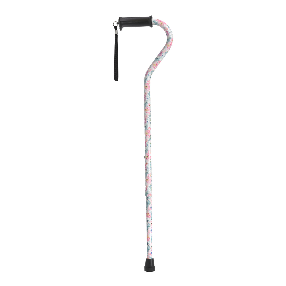 Adjustable Black Gel Handle Walking Stick 