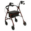 Rollator Rolling Walker with 6" Wheels, Fold Up Removable Back Support and Padded Seat, Red