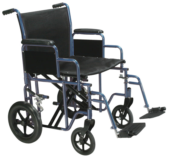 Bariatric Heavy Duty Transport Wheelchair with Swing Away Footrest, 20