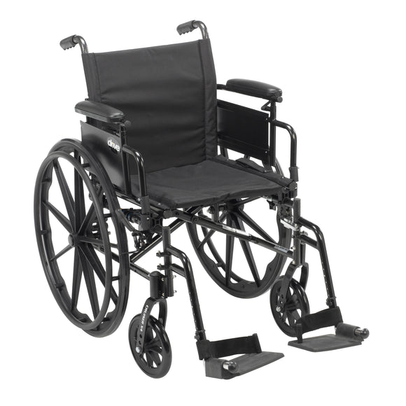 Cruiser X4 Lightweight Dual Axle Wheelchair with Adjustable Detachable Arms, Desk Arms, Swing Away Footrests, 16