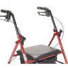 Rollator Rolling Walker with 6" Wheels, Red