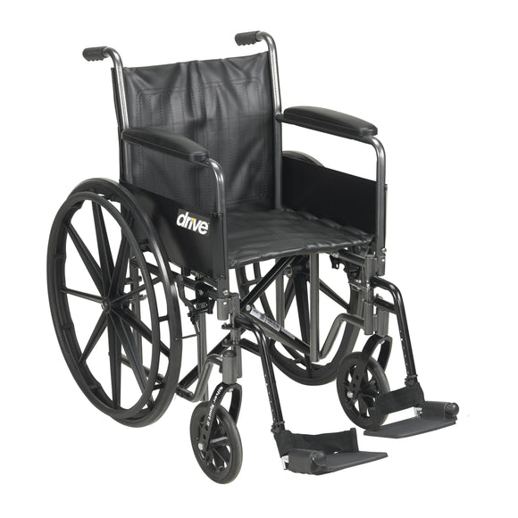 Silver Sport 2 Wheelchair, Detachable Full Arms, Swing away Footrests, 20