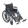 Blue Streak Wheelchair with Flip Back Desk Arms, Elevating Leg Rests, 18" Seat