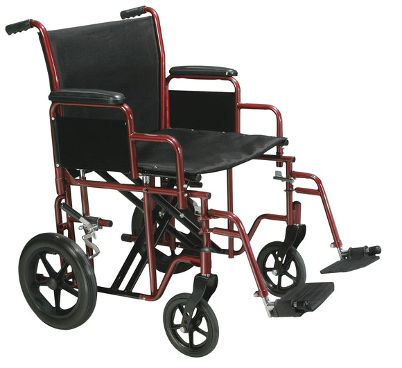 Bariatric Heavy Duty Transport Wheelchair with Swing Away Footrest, 22