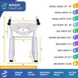 Regain Independence: ArGo Powered Toilet Seat Riser (440 lbs)
