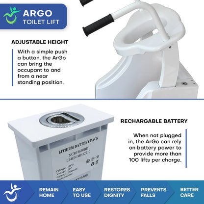 Regain Independence: ArGo Powered Toilet Seat Riser (440 lbs)