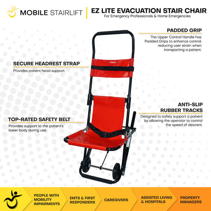 EZ LITE Evacuation Chair: Lightweight & Portable (350lb Capacity)