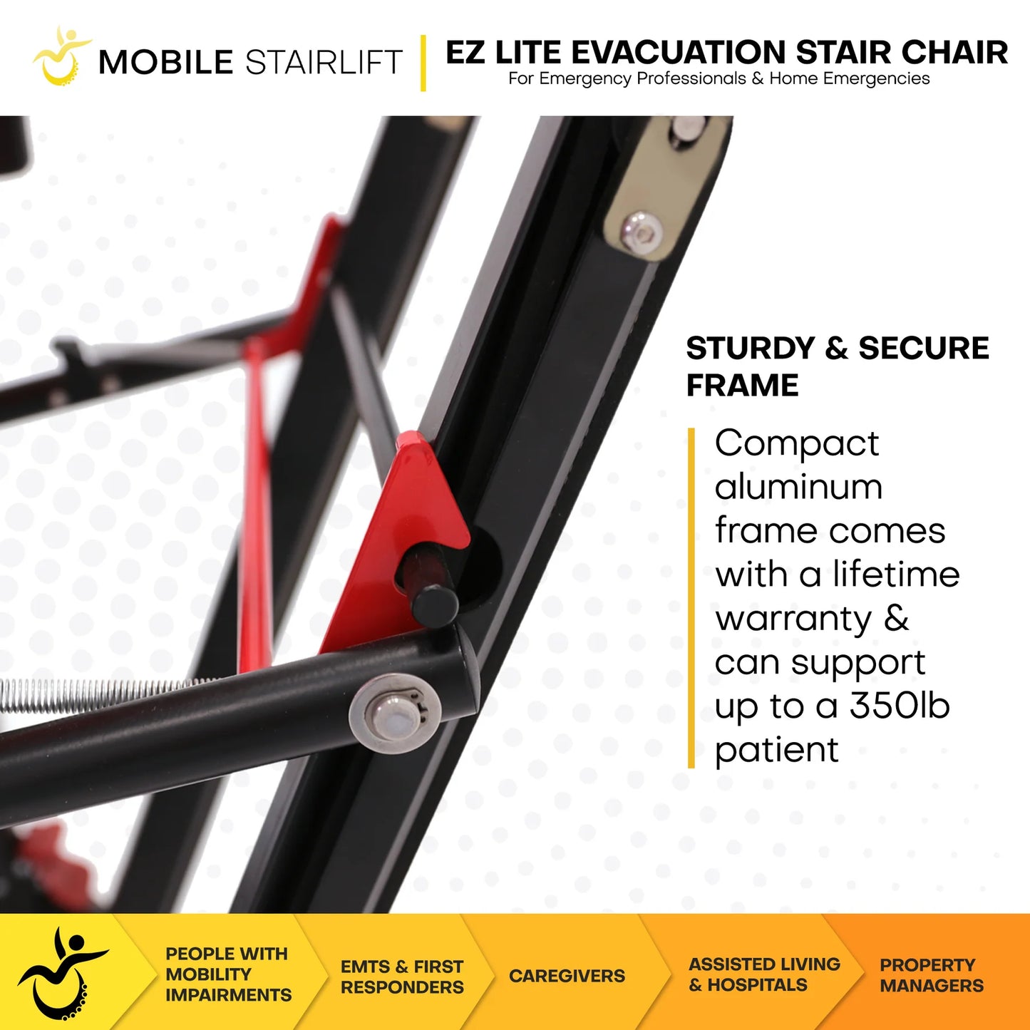 EZ LITE Evacuation Chair: Lightweight & Portable (350lb Capacity)