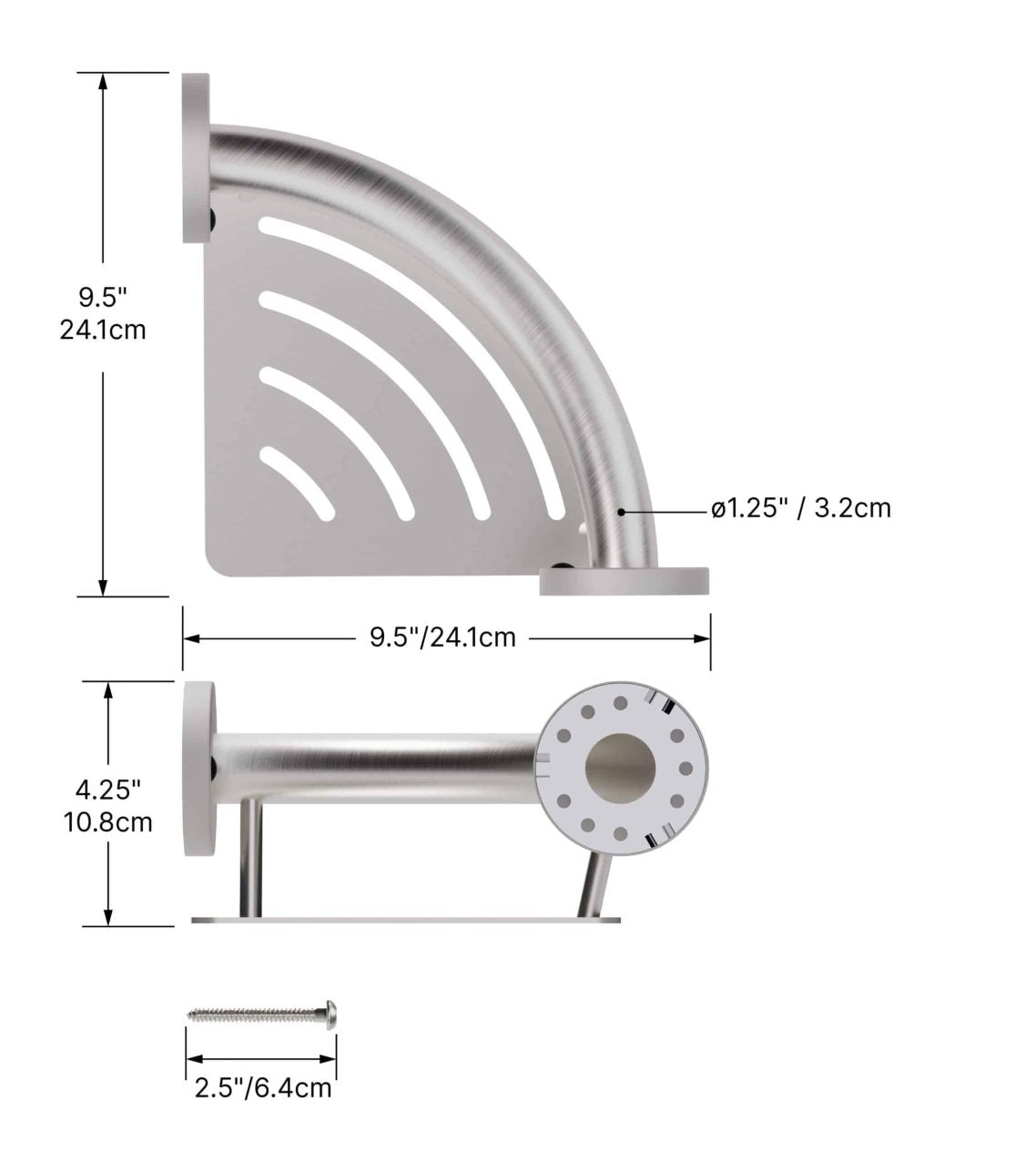 Healthcraft PLUS Corner Shelf + Grab Bar