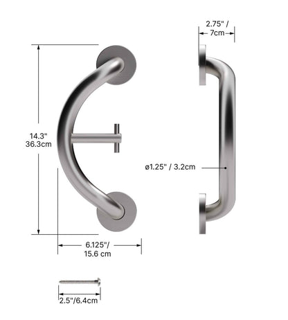 Healthcraft PLUS Towel & Robe Hook + Grab Bar