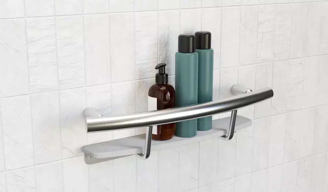 Healthcraft INVISIA Shampoo Shelf + Grab Bar