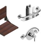 Healthcraft PLUS Bundle: Bamboo Shower Seat + 3x Grab Bars
