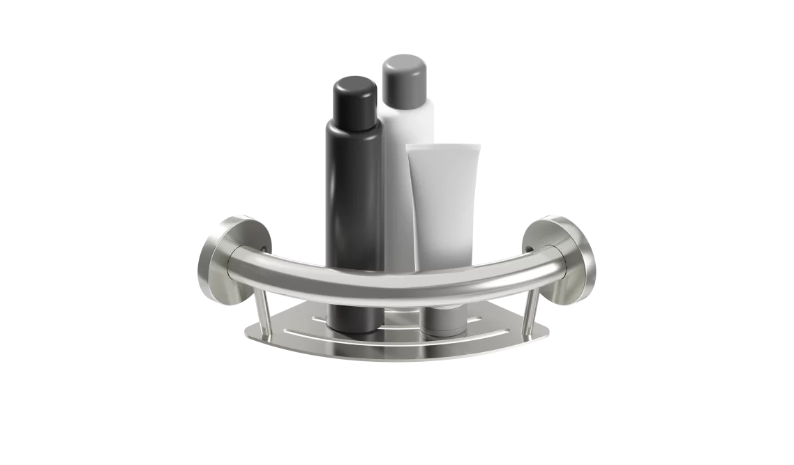 Healthcraft PLUS Corner Shelf + Grab Bar