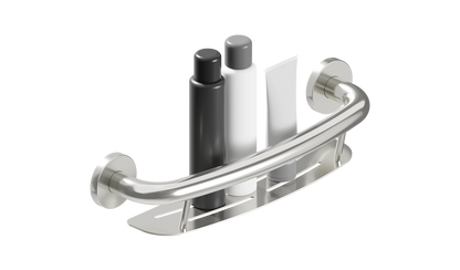 Healthcraft PLUS Shampoo Shelf 16″ + Grab Bar