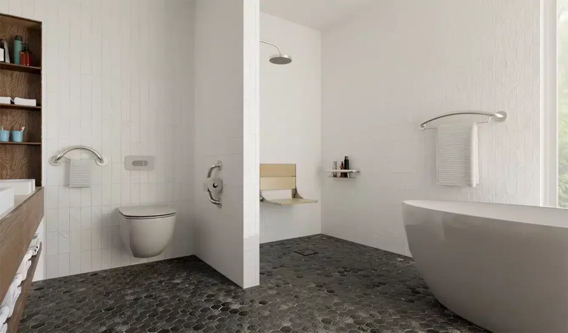 Healthcraft PLUS Toilet Paper Holder + Grab Bar