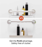 Healthcraft PLUS Shampoo Shelf 16″ + Grab Bar