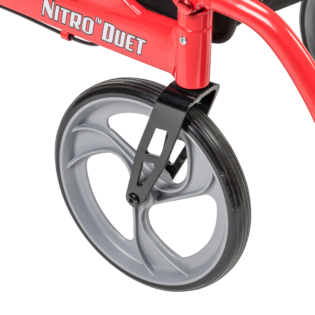 Nitro Duet Dual Function Transport Wheelchair and Rollator Rolling Walker, Red — RTL10266DT