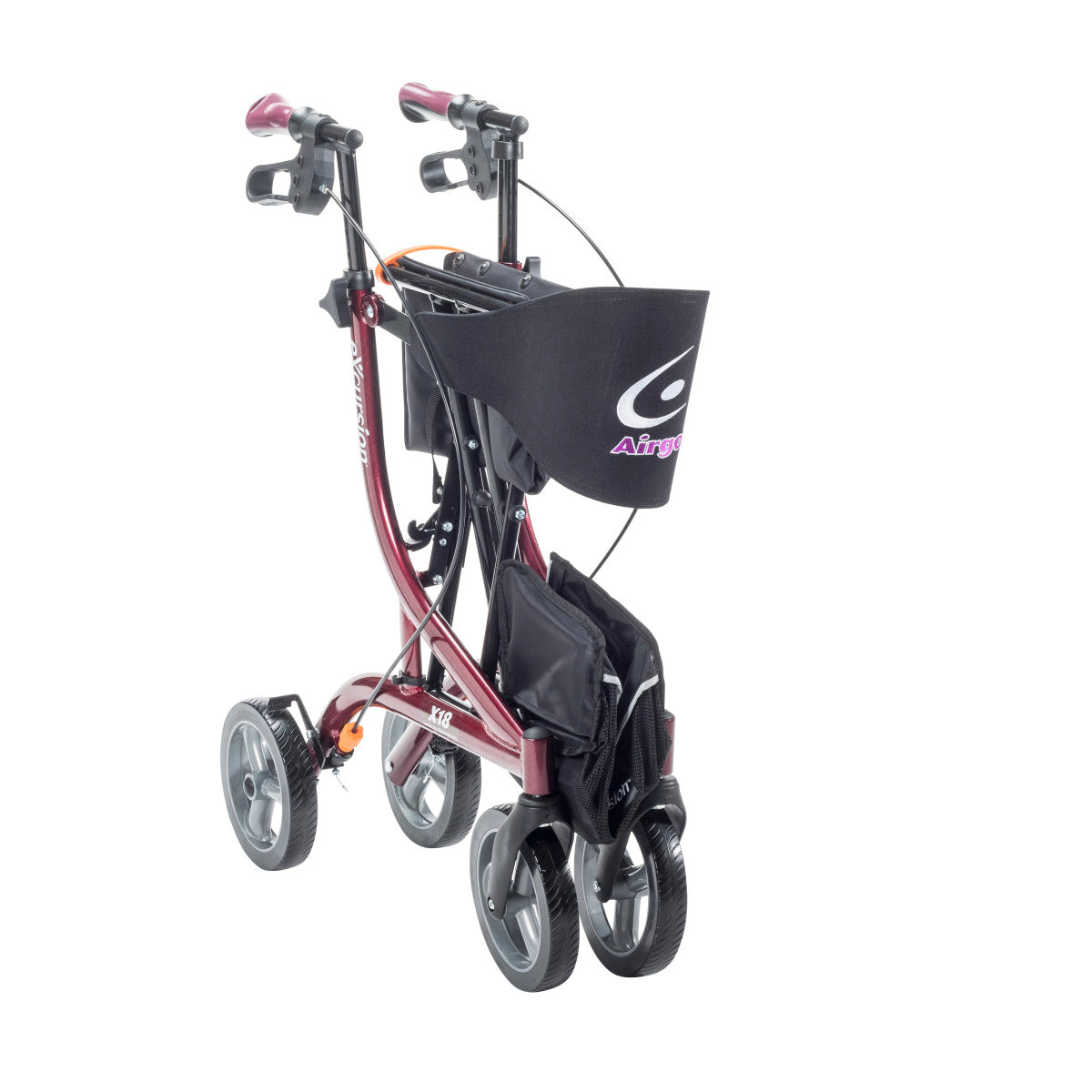 Airgo eXcursion X18 Cranberry — folded for transport
