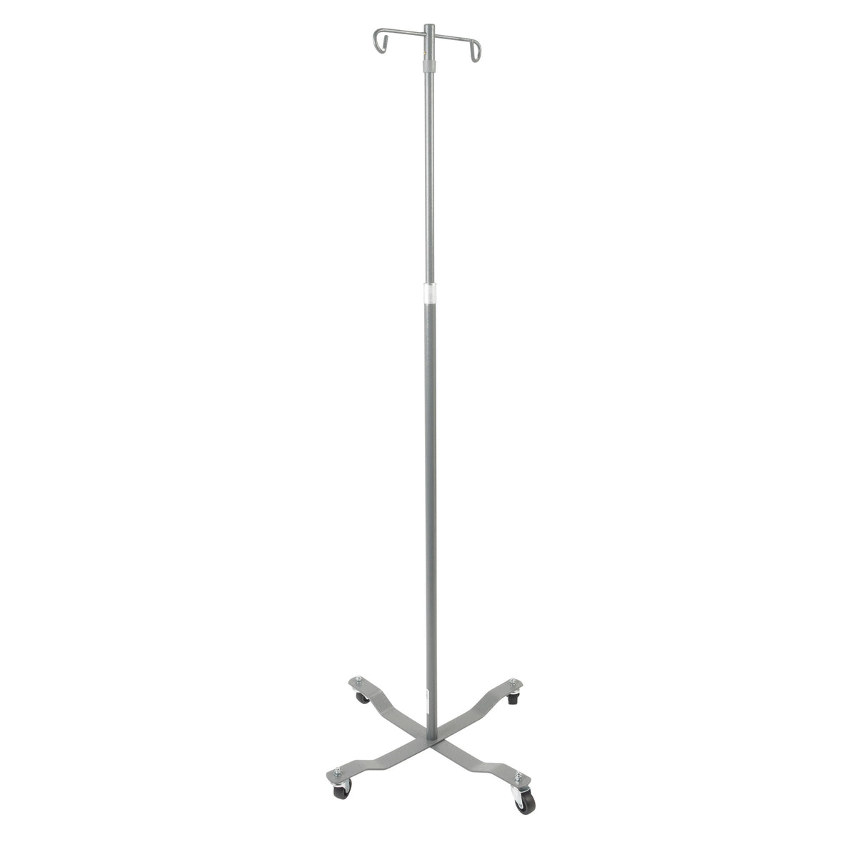 Economy Removable Top I. V. Pole, 2 Hook Top, Silver Vein — 13033SV