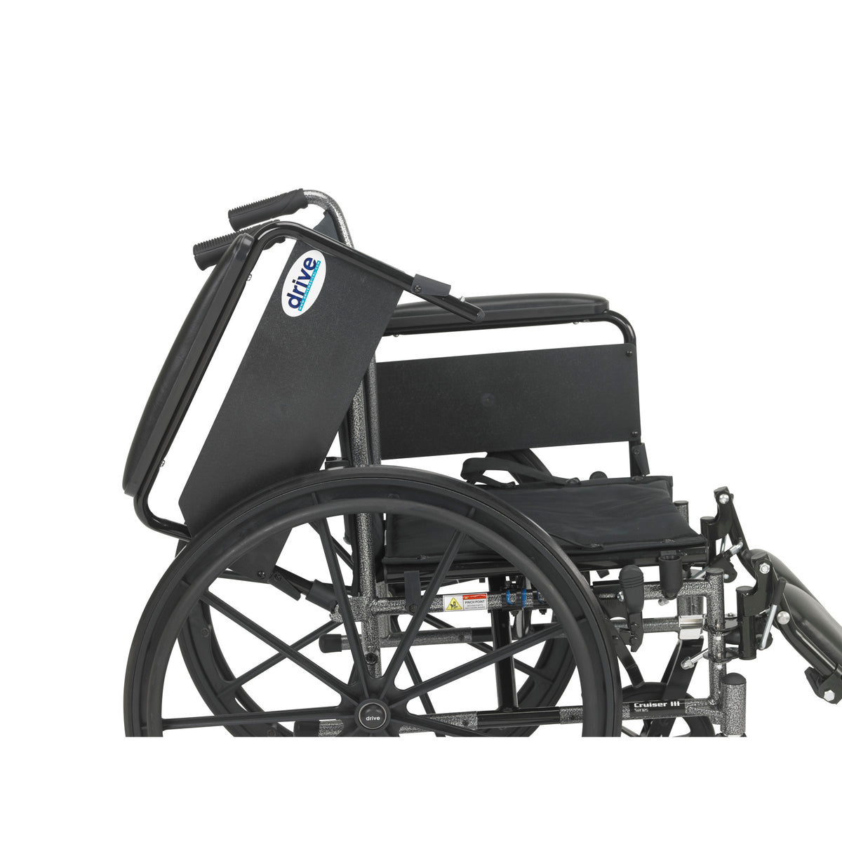 Cruiser III Light Weight Wheelchair with Flip Back Removable Arms, Full Arms, Elevating Leg Rests, 16" Seat — K316DFA-ELR