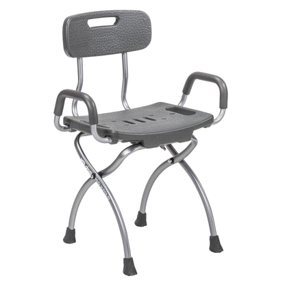 MD by Drive X-Fold Shower Chair, Storm — MD50100GR