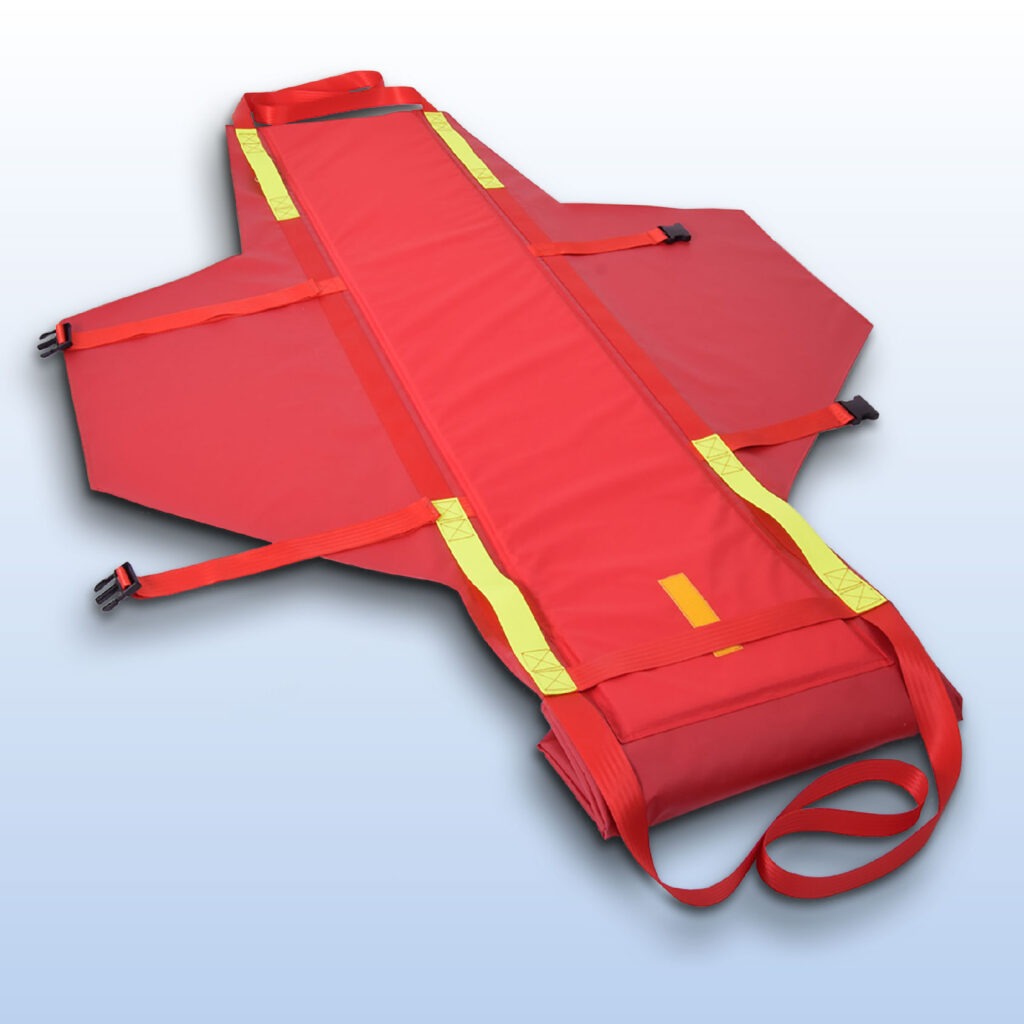 Ulti-Mat evacuation mat straps and body protection