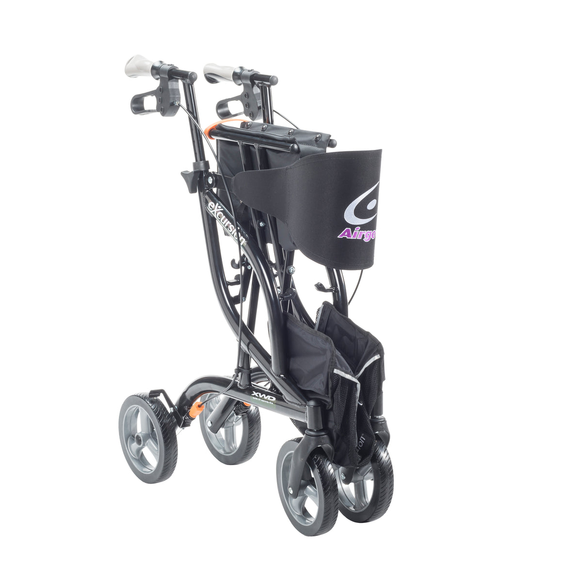 eXcursion XWD Heavy Duty Rollator Rolling Walker, Pearl Black — 700-929