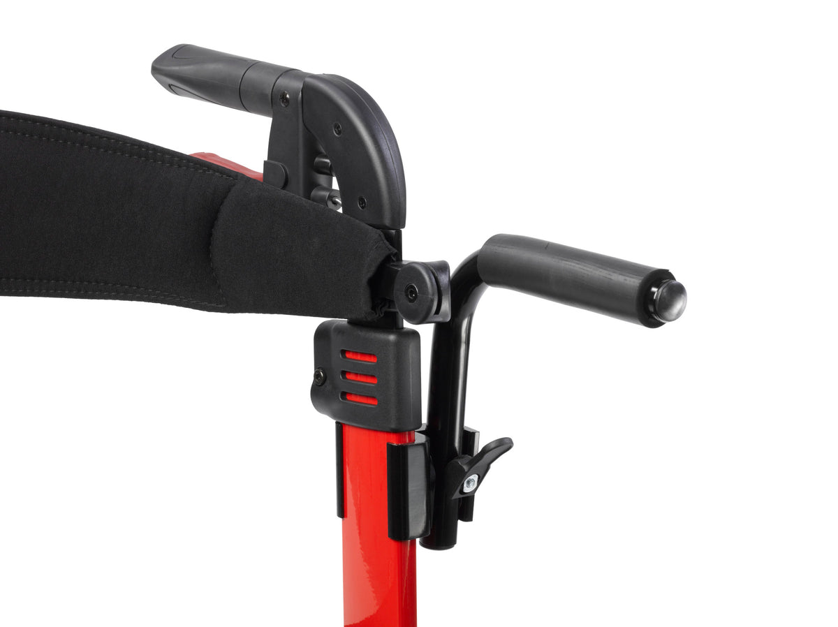 Nitro Duet Dual Function Transport Wheelchair and Rollator Rolling Walker, Red — RTL10266DT