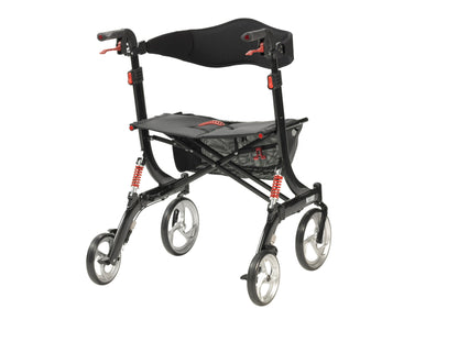 Nitro Euro Style Rollator Rolling Walker, Heavy Duty, Black — 10266HD-BK
