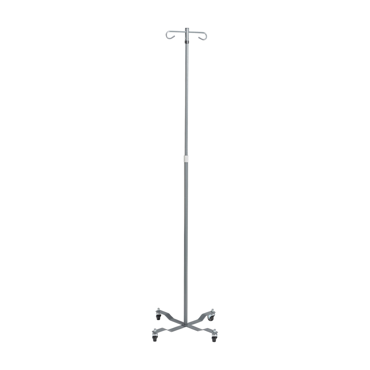 Economy Removable Top I. V. Pole, 2 Hook Top, Silver Vein — 13033SV