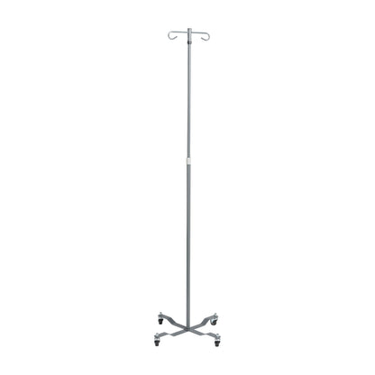 Economy Removable Top I. V. Pole, 2 Hook Top, Silver Vein — 13033SV