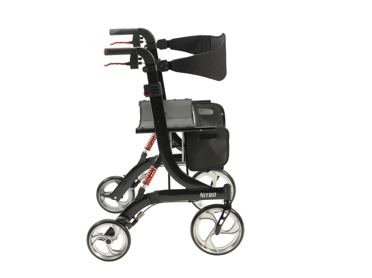 Nitro Euro Style Rollator Rolling Walker, Heavy Duty, Black — 10266HD-BK