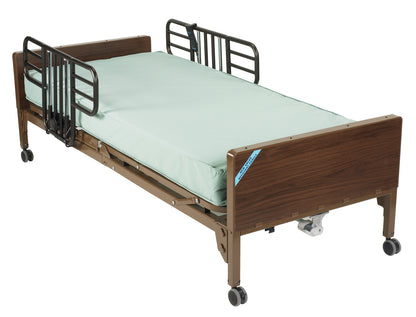 Delta Ultra Light Semi Electric Hospital Bed with Half Rails and Therapeutic Support Mattress — 15030BV-PKG-1-T