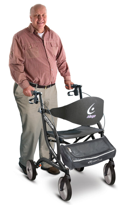 eXcursion XWD Heavy Duty Rollator Rolling Walker, Pearl Black — 700-929
