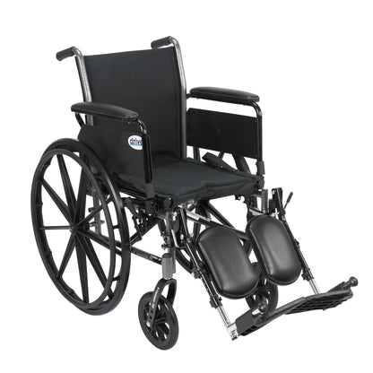 Cruiser III Light Weight Wheelchair with Flip Back Removable Arms, Full Arms, Elevating Leg Rests, 16" Seat — K316DFA-ELR