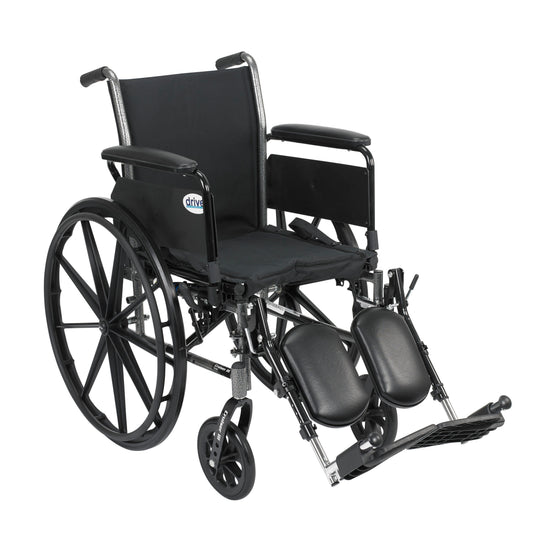 Cruiser III Light Weight Wheelchair with Flip Back Removable Arms, Full Arms, Elevating Leg Rests, 16" Seat — K316DFA-ELR