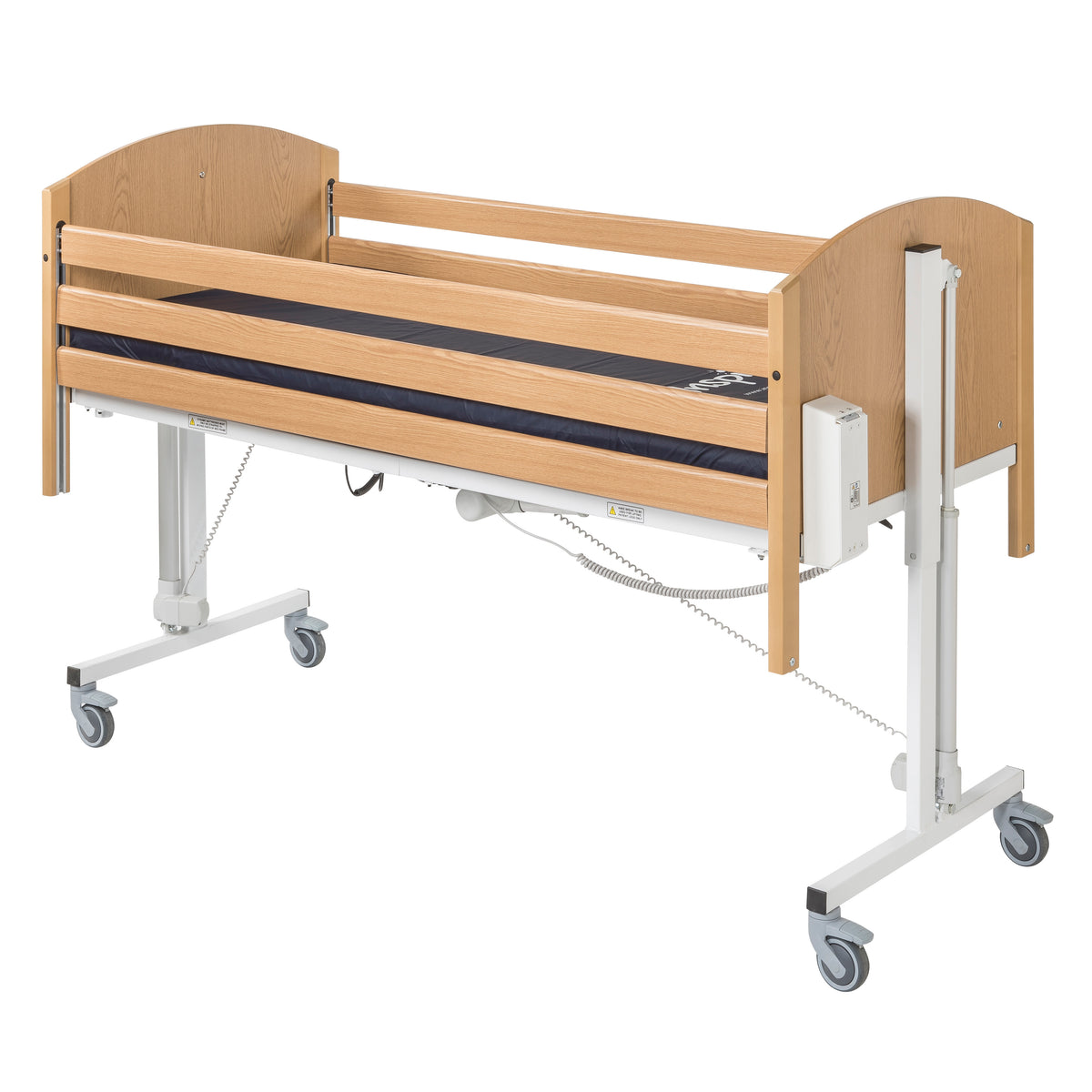 Bradshaw Junior bed rail pads shown installed on a compatible bed. Bed sold separately.