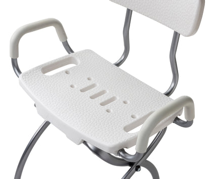 MD by Drive X-Fold Shower Chair, Pearl — MD50100WH
