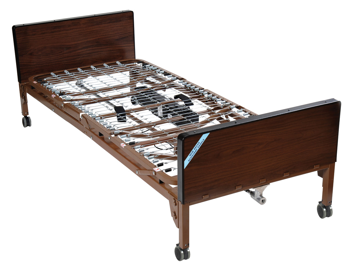 Delta Ultra Light Semi Electric Hospital Bed with Full Rails and Foam Mattress — 15030BV-PKG-2