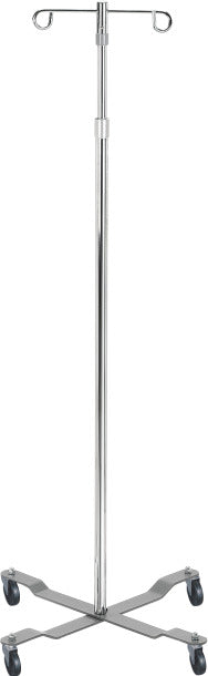 Economy Removable Top I. V. Pole, 2 Hook Top, Chrome — 13029