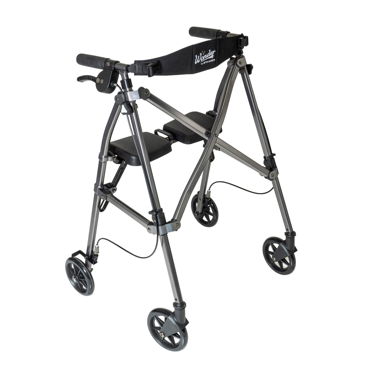 Space Saver Rollator — Black Walnut / Standard