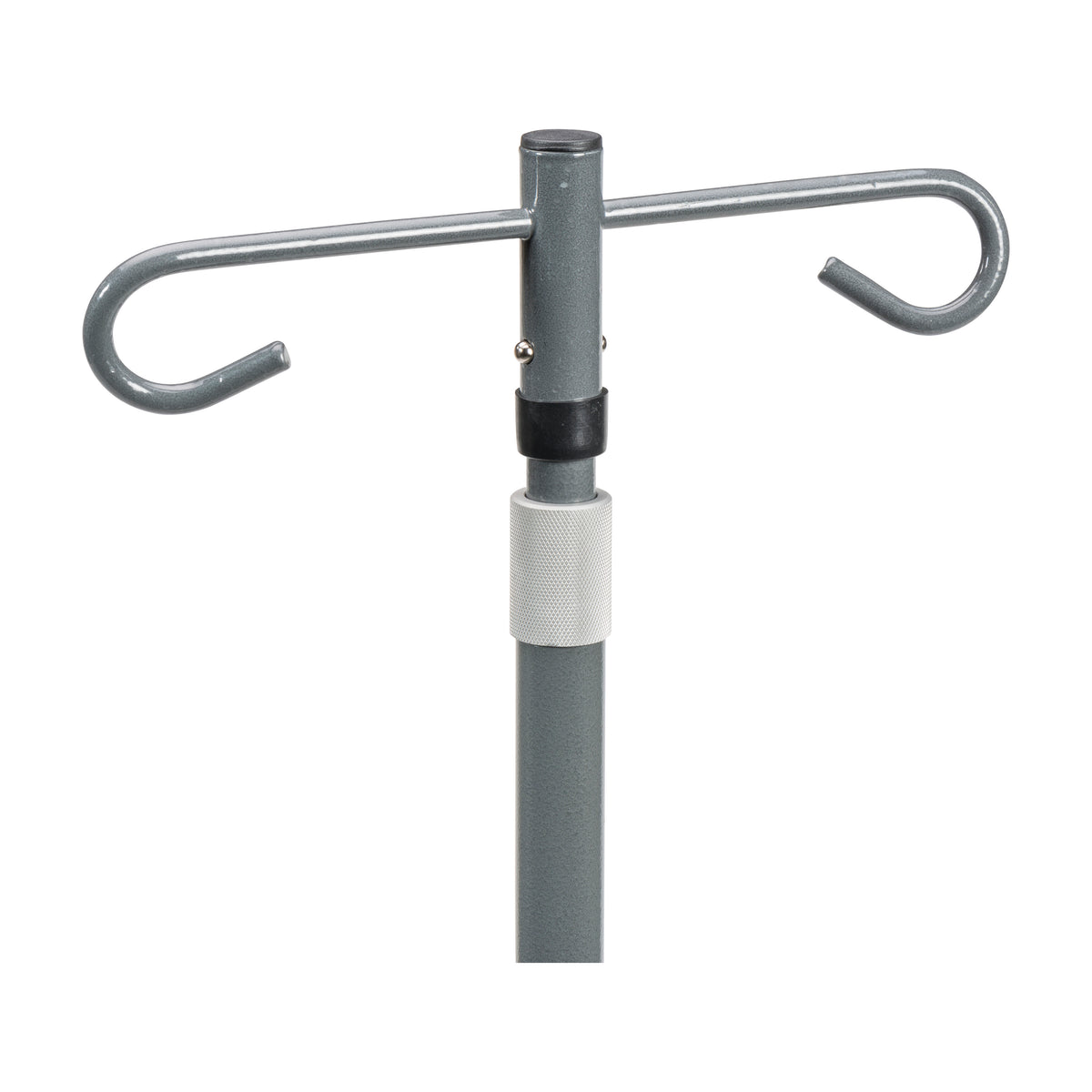 Economy Removable Top I. V. Pole, 2 Hook Top, Silver Vein — 13033SV