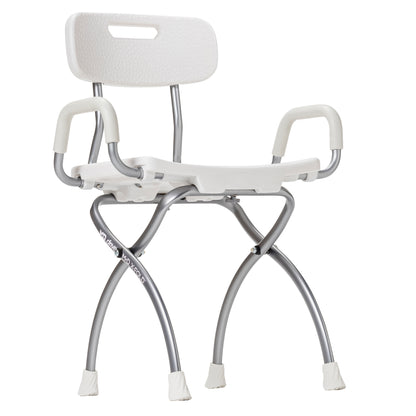 MD by Drive X-Fold Shower Chair, Pearl — MD50100WH