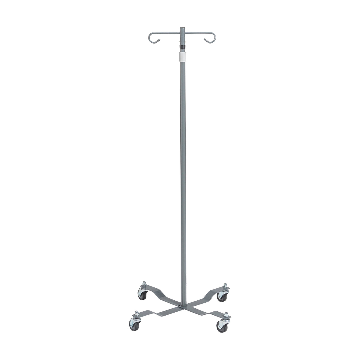 Economy Removable Top I. V. Pole, 2 Hook Top, Silver Vein — 13033SV