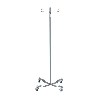 Economy Removable Top I. V. Pole, 2 Hook Top, Silver Vein — 13033SV