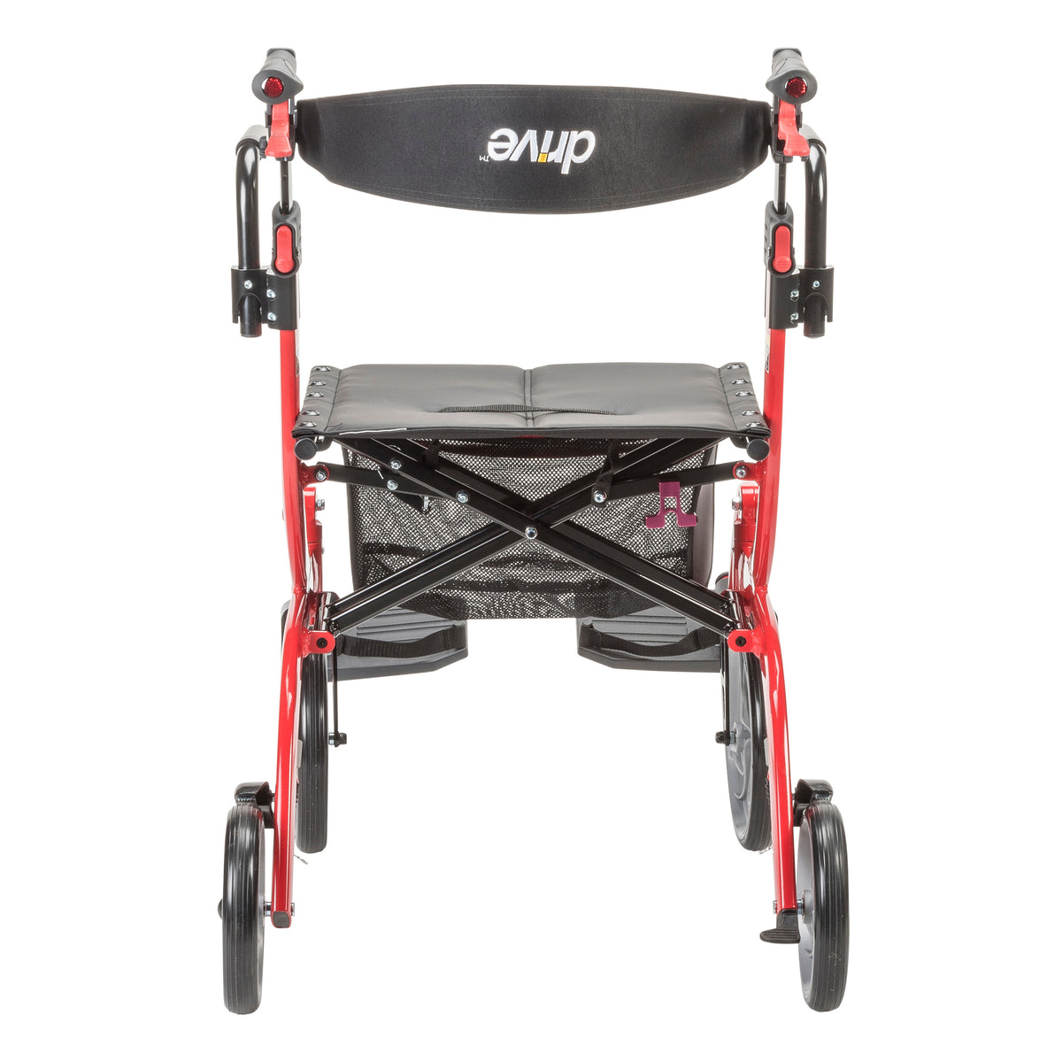 Nitro Duet Dual Function Transport Wheelchair and Rollator Rolling Walker, Red — RTL10266DT